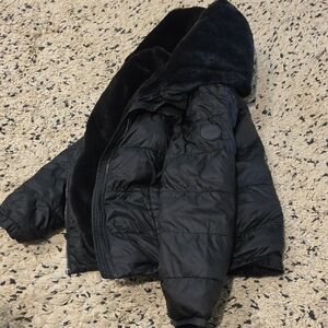 Abercrombie Kids Black Faux Fur Jacket